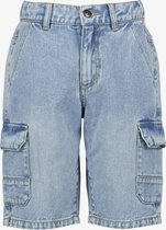 Unsigned jongens denim cargo short lichtblauw - Maat 140