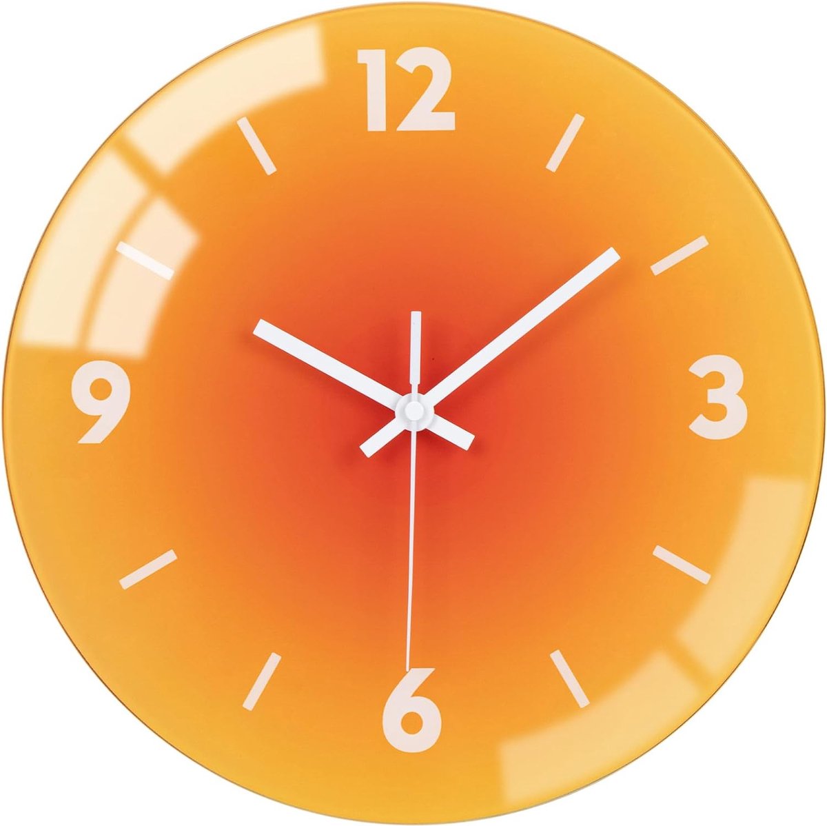 StayPowered Wandklok - Stijlvolle en Stille Wandklok voor een Tijdloos Interieur! - Klassiek Ontwerp - Batterij Aangedreven - Uiterst Stille Werking - Niet Tikkend - Oranje - Levering Sneller dan Aangegeven!