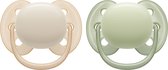 Philips Avent Ultra Soft Fopspeen - 0 tot 6 Maanden - 2 Speentjes - Beige/Lichtgroen - SCF091/05