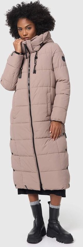 Chaud & Déperlant Marikoo NADESHIKOO - Veste d'hiver matelassée Femme - Adulte - À capuche - Taupe - XXL