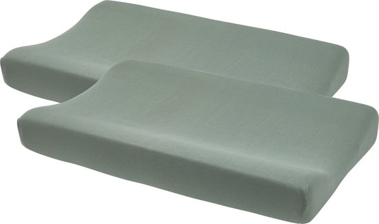 Meyco Baby Uni aankleedkussenhoes - 2-pack - forest green - 50x70cm