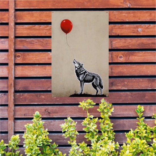Affiche de jardin Ballon - Affiche de jardin Banksy - Affiche de jardin Loup - Posters d'extérieur - Tableaux de jardin - Décoration murale affiche de jardin 100x150 cm