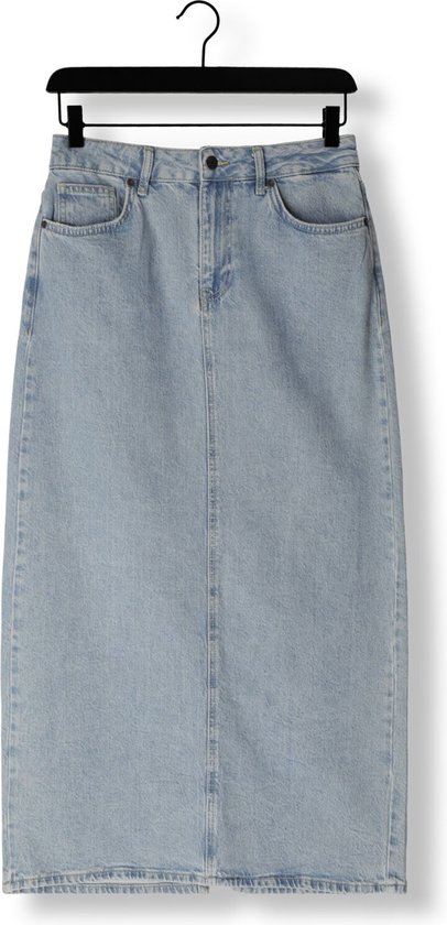 Object Objellen Mw Long Denim Skirt Rokken Dames - Blauw - Maat XL