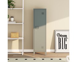 Lockerkast Kurikka metaal 137x38x38 cm donkergrijs [en.casa]