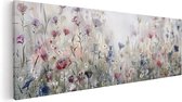 Artaza Peinture sur toile représentant des Fleurs dans un champ - 90 x 30 - Décoration murale - Photo sur toile - Impression sur toile