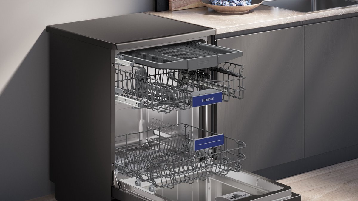 Siemens SN23EC03ME - iQ300 - Vrijstaande Vaatwasser - Zwart - Home Connect - varioSpeed Plus je vaat tot wel drie keer zo snel schoon - Intelligent autoOpen dry: snel en energiezuinig — afbeelding 5