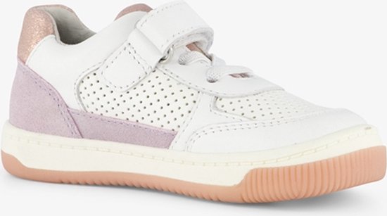 TwoDay leren meisjes sneaker wit pastelpaars - Maat 22