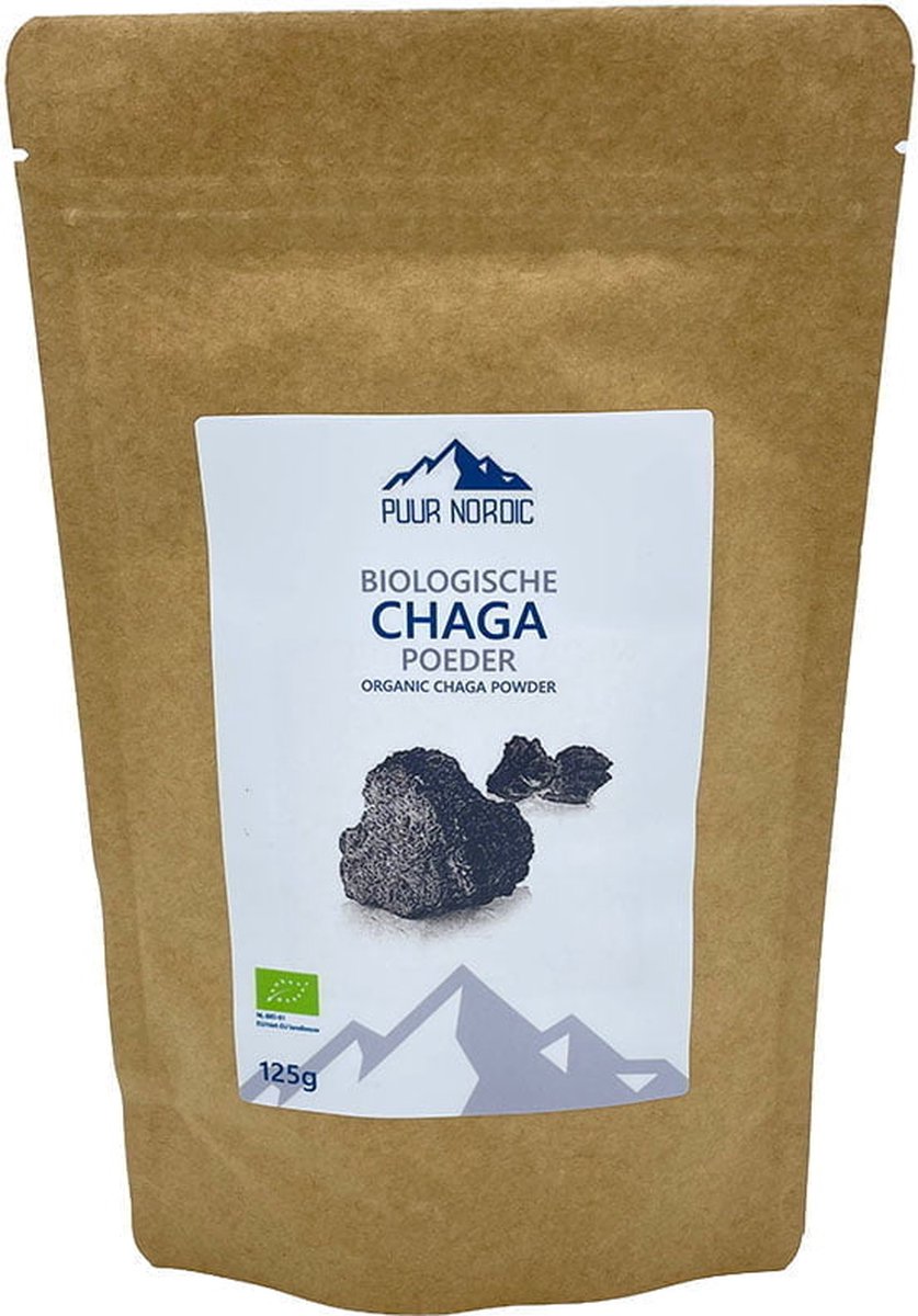 Goedkoopste Biologische Chaga Poeder 125g - Puur Nordic