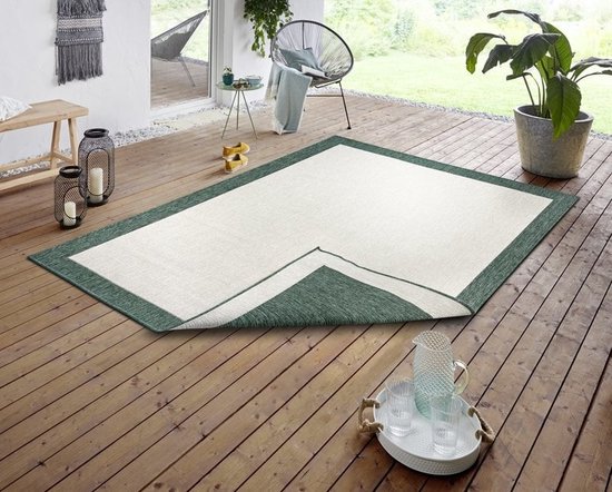 Flycarpets Omkeerbaar Vloerkleed - Binnen & Buitenkleed Panama- Groen - 160x230 cm