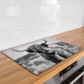 Inductie beschermer hooglander zwart/wit | 76 x 51.5 cm | Keukendecoratie | Bescherm mat | Inductie afdekplaat