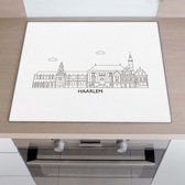 Inductiebeschermer City skyline - Haarlem | 59 x 52 cm | Keukendecoratie | Bescherm mat | Inductie afdekplaat