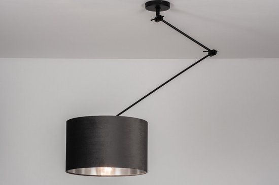 Lumidora Hanglamp 30920 - CHARLOTTE - E27 - Zwart - Grijs - Zilver -oud zilver - Metaal - ⌀ 45 cm