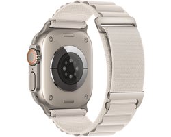 Liserés en nylon Alpine Loop compatibles avec Apple Watch avec bracelet Sport réglable avec crochet en G en titane - Tissu iWatch Band pour iWatch 8/7/6/5/4/3/2/1/SE Femme Homme - 38 mm/40 mm/41 mm - Starlight