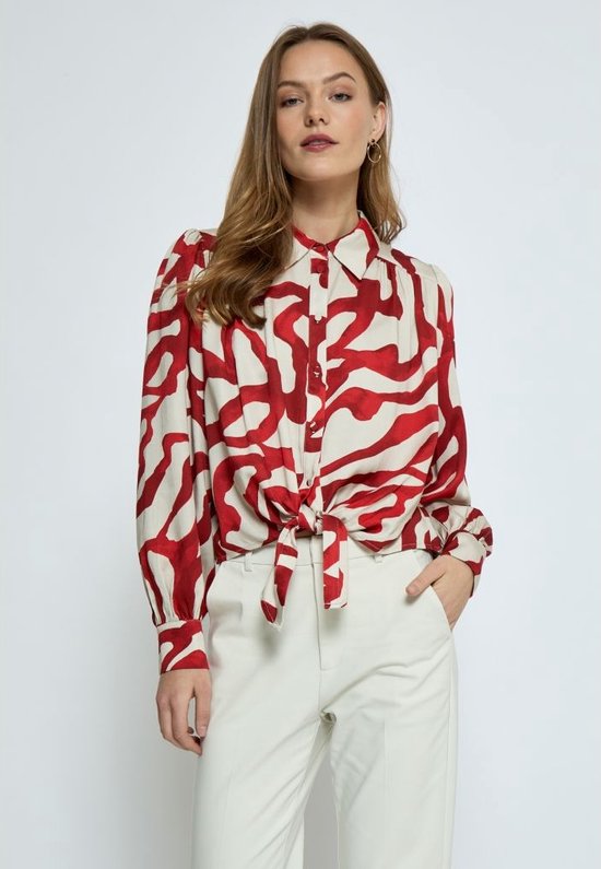 Minus Jassie Tie Shirt Dames - Jurken - Rood - Maat L