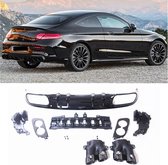 Diffuser Double Tips for Mercedes C C205 A205 14-19 C43 Look Night Package
