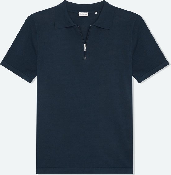 Solution Clothing Zipper - Casual Poloshirt - Regular Fit - Knoopsluiting - Volwassenen - Heren - Mannen - Navy - XL