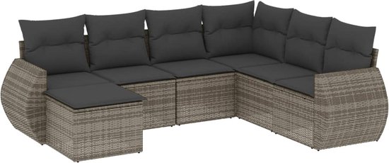 vidaXL-7-delige-Loungeset-met-kussens-poly-rattan-grijs