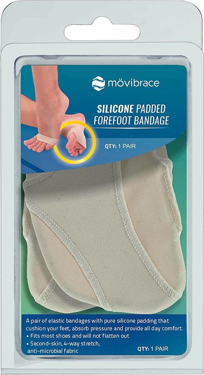 Mövibrace - Voorvoetkussen - Softgel - Siliconen gevoerd - 1 paar - Beige - Unisex - One size
