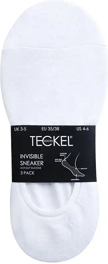 Teckel Invisible sneakersokken 3 paar - beige - Maat 36/40