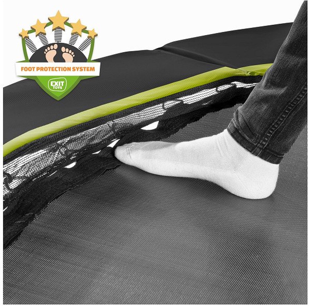 EXIT Silhouette inground trampoline ø183cm met veiligheidsnet - zwart