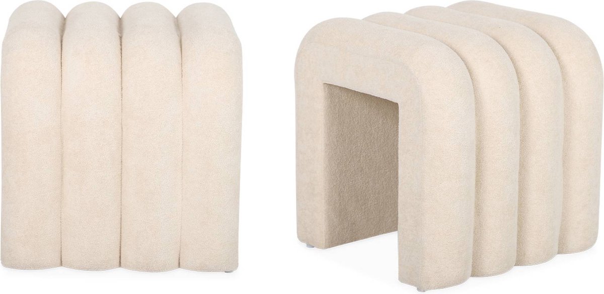 sweeek - Set van 2 stoffen eigentijdse poefs