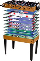 GAMES PLANET Multi Game Tafel - 15-in-1 - Tafelvoetbal - Pool - Ping Pong - Air Hockey - Lichte Houtlook