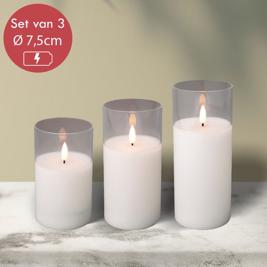 Müller Pro Nature Kaarsen in glas met houten lont, witte stearin kaarsen, 10 x 10 cm, 30 uur brandduur, natuurlijke was, paraffine- en palmolievrij, kaarsglas, zonder geur, 1 stuk