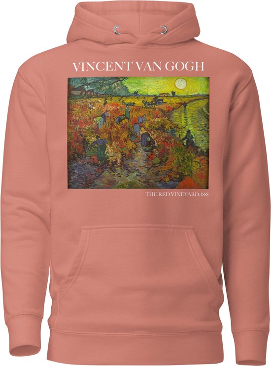 Vincent van Gogh 'De Rode Wijngaard' ("The Red Vineyard") Beroemd Schilderij Hoodie | Unisex Premium Kunst Hoodie | Dusty Rose | M