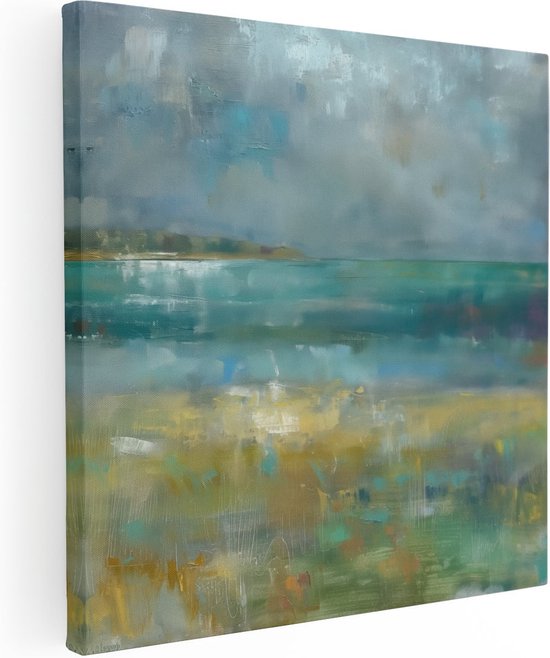 Artaza Canvas Schilderij Abstract Kunstwerk van de Zee en de Lucht - Foto Op Canvas - Canvas Print