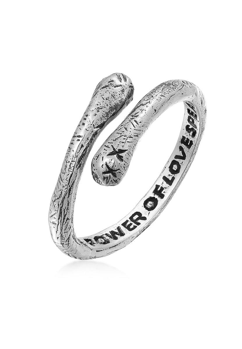 Haze & Glory - Ring - HG HAZE & GLORY - Ring Heren in 925 Sterling Zilver, sieraden mannen, Zilveren ring geoxideerd, cool, Round and Round - Heren