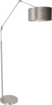 Lampadaire Steinhauer Prestige Chic - bras articulé - avec abat-jour - Ø40 cm - acier avec argent