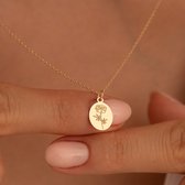 Ellen Life Jewelry | Maart Geboortebloem Kettingen - 14K Goud Gepersonaliseerd Keeting - Verjaardag Cadeau Vriendin & Vrouw - Geboortemaand Ketting met Hanger - Handgemaakte Sieraden