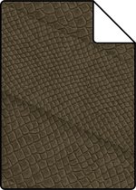 Proefstaal Origin Wallcoverings behang tegelmotief met slangenprint bruin - 347794 - 26,5 x 21 cm