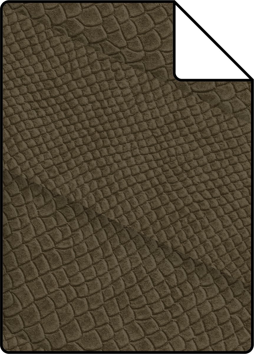 Proefstaal Origin Wallcoverings behang tegelmotief met slangenprint bruin - 26.5 x 21 cm - 347794-S
