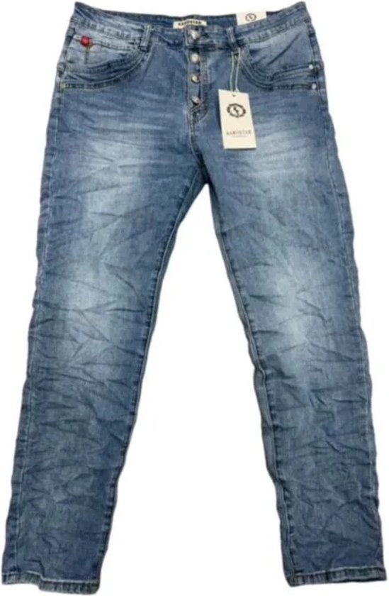 Karostar - Jeans - Met verschillende knopen - Blauw - Maat 42