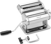 Pastamachine van roestvrij staal - 9 instelbare diktes en 2 breedtes - Inclusief tafelklem - RVS pastamaker met recepten pasta roller