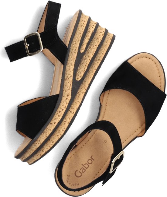 Sandales pour femmes Gabor 651 - À talon compensé - Femme - Zwart - Taille 40,5