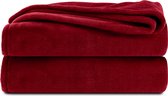 Komfortec Fleece Deken - Met kasjmier gevoel - Plaid - Fleece Plaid - Fleece Dekens - Fleece Deken 150x200 cm – Super Zacht – Bordeaux Rood