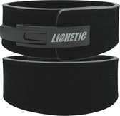 Lionetic Lifting Belt - Premium Lever Belt - Powerliftig Riem - Clip Sluiting - Powerlifting/Bodybuilding - Krachttraining Accessoires – Black on Black – XS