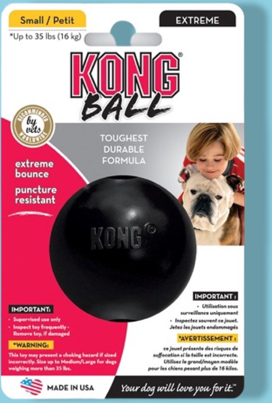 Kong Extreme Bal - Honden Speelgoed - Zwart - M/L - Ø 7.5 cm