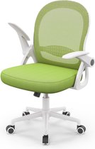 Chaise de bureau – Chaise de bureau BIGZZIA avec soutien lombaire – Chaise ergonomique en maille respirante – Chaise pivotante avec accoudoirs et hauteur réglables pour bureau à domicile – Vert