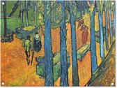 Tuinschilderij Les Alyscamps - Vincent van Gogh - 80x60 cm - Tuinposter - Tuindoek - Buitenposter