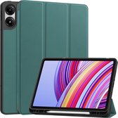 Case2go - Tablet hoes geschikt voor Xiaomi Redmi Pad Pro (2024) - Tri-fold Case met Auto/Wake Functie - Met Pencil houder - 12.1 Inch - Donker Groen