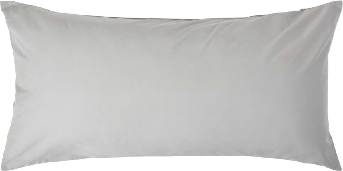 Homescapes Kussensloop 40x80 cm – Zilvergrijs – 100% Egyptisch Perkal Katoen – 200 TC