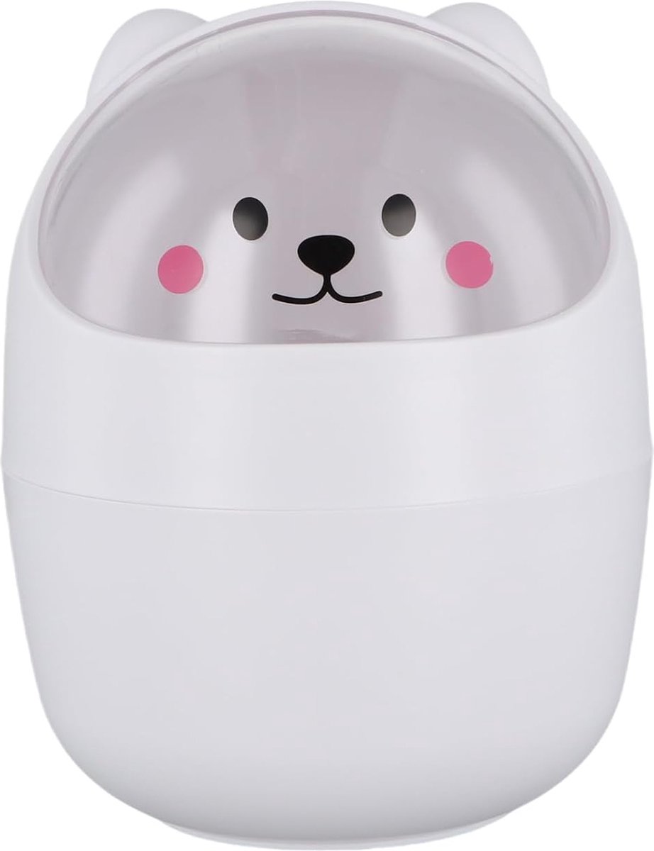 Goedkoopste Bureau vuilnisemmer - schattige kleine penhouder met deksel - draagbare tafelafvalemmer - kunststof afvalbak voor kantoor - wit - compact en handig - milieuvriendelijk en praktisch.