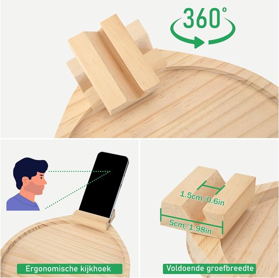 Plateau D'Accoudoir Canapé Pliable En Bois - Table Clip Avec Support Téléphone