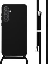 iMoshion Hoesje Geschikt voor Samsung Galaxy A35 Hoesje Met Koord - iMoshion Siliconen hoesje met koord - Zwart