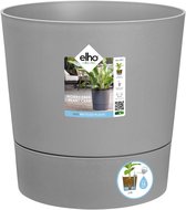 Elho Greensense Aqua Care Rond 30 - Bloempot voor Binnen met Waterreservoir - 100% Gerecycled Plastic - Ø 29.5 x H 29.1 cm - Licht Beton