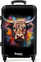 NoBoringSuitcases.com® - Grande valise Le highlander écossais en tant qu'art du graffiti - Bagage - Valise de voyage - Valise chariot - Valises 67cm