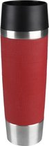 Travel Mug Grande K30842 Isoleerbeker 0.5 L RVS/rood met handige draaidop travel mug